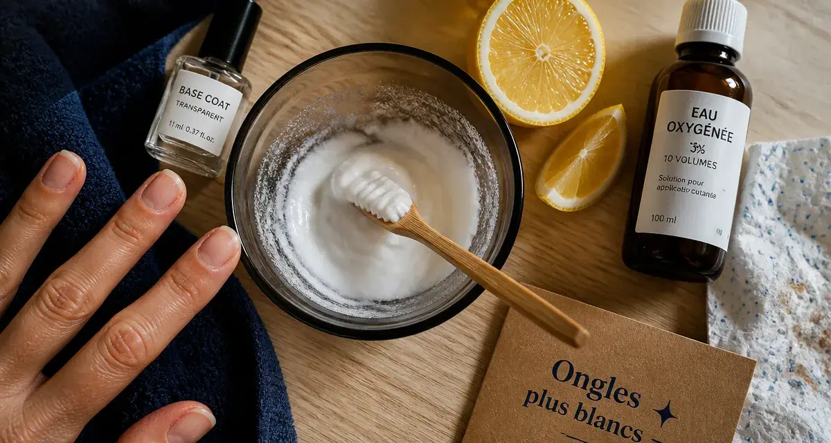 Blanchir ongles : bicarbonate, citron et eau oxygénée pour ongles jaunis