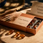 Complément alimentaire solaire, gélules pour préparer la peau