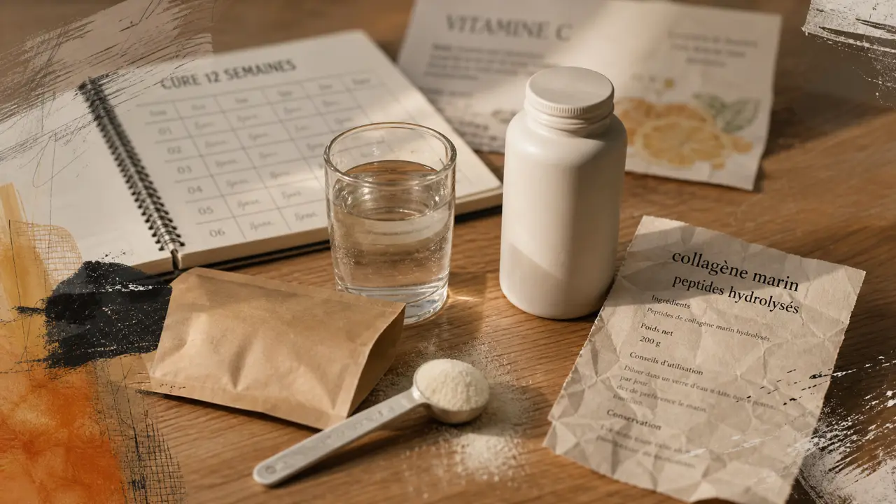 Copmed collagène marin : sachet et étiquette, vérification de la dose