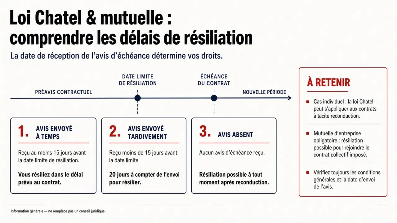 Loi Chatel mutuelle : délais de résiliation et cas d’application