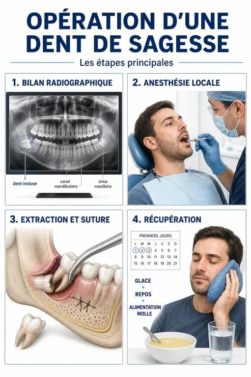 Dent de sagesse operation : déroulé de l’intervention, de la radiographie à la récupération
