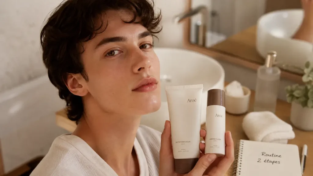 Soin visage ado : routine 2 étapes matin et soir, peau nette
