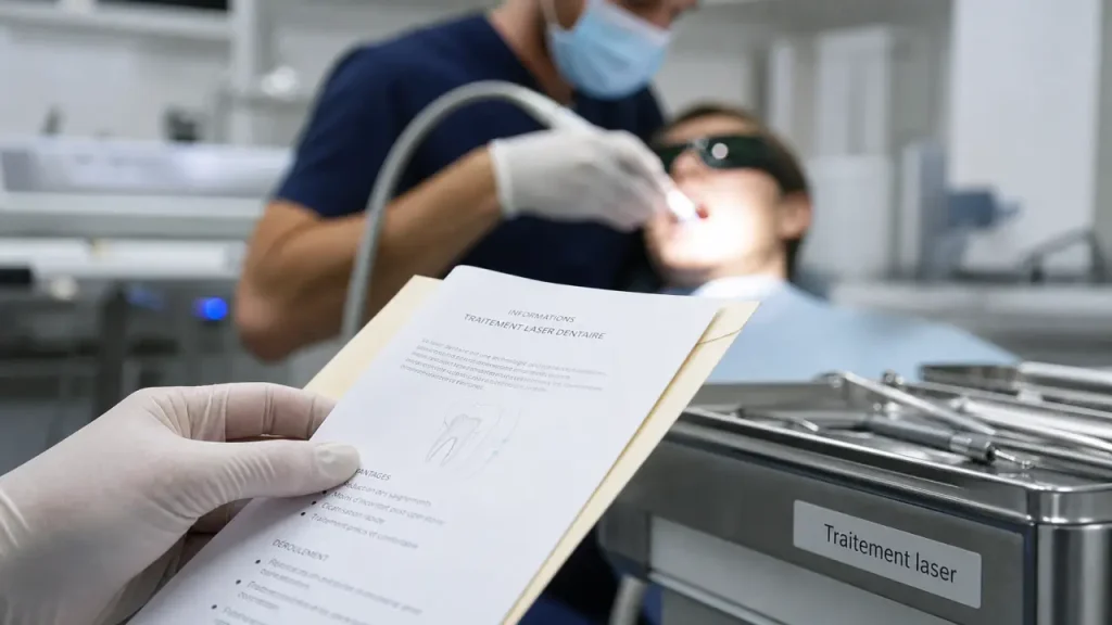 Traitement parodontite laser prix en salle dentaire avec laser