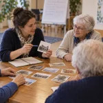 Atelier séniors en salle : mémoire et équilibre avec animateur