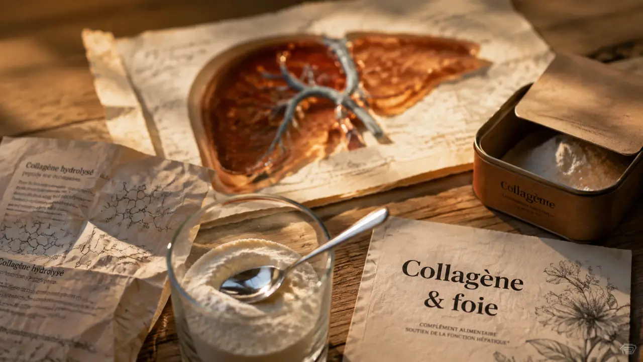 Le collagène et le foie : poudre en complément et représentation du foie