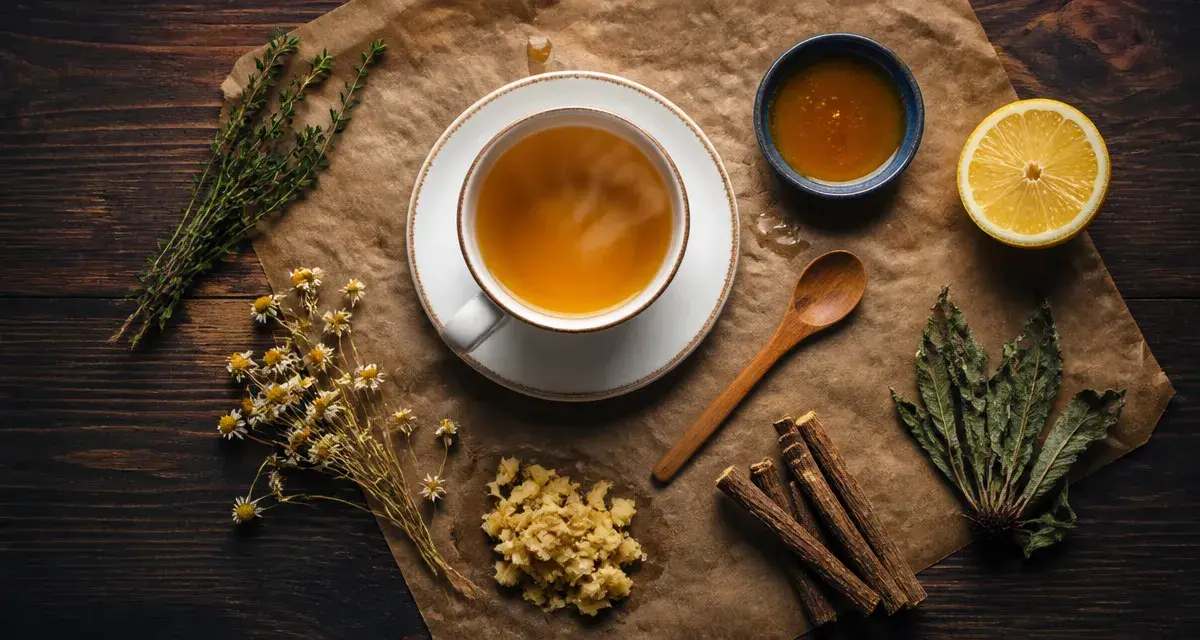 Mal de gorge tisane : cinq plantes médicinales, miel, citron et gingembre